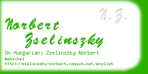 norbert zselinszky business card